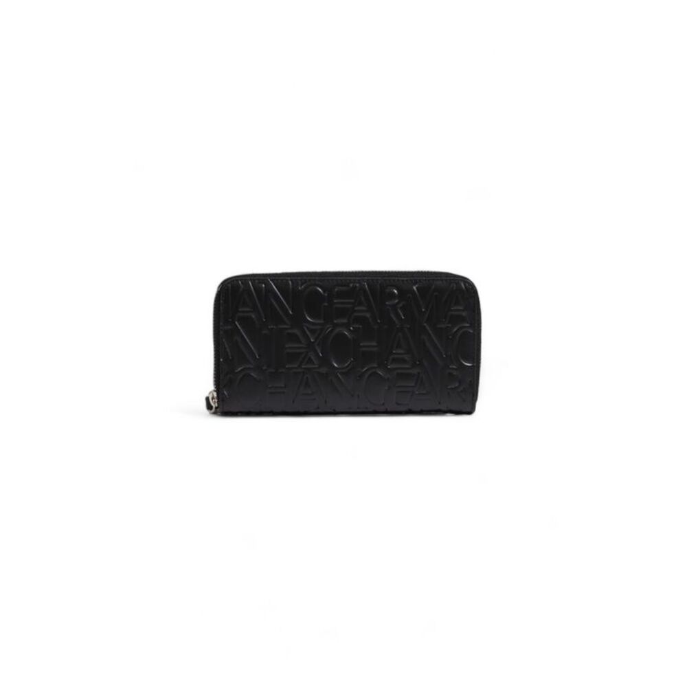 Armani Exchange Embossed Logo ZipAround Wallet Women Black Wallets